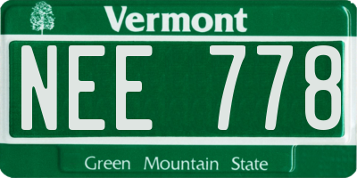 VT license plate NEE778