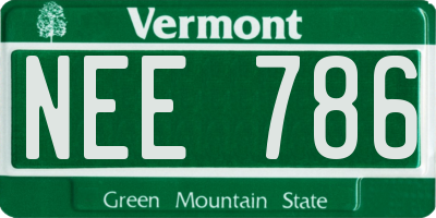 VT license plate NEE786