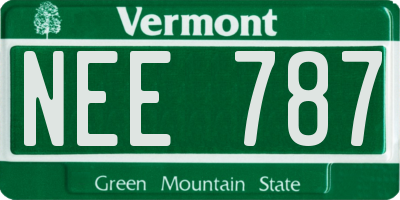 VT license plate NEE787