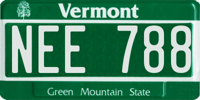 VT license plate NEE788