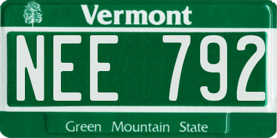 VT license plate NEE792