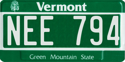 VT license plate NEE794