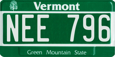 VT license plate NEE796