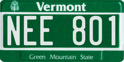 VT license plate NEE801