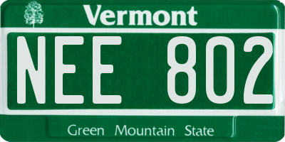 VT license plate NEE802