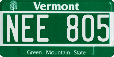 VT license plate NEE805