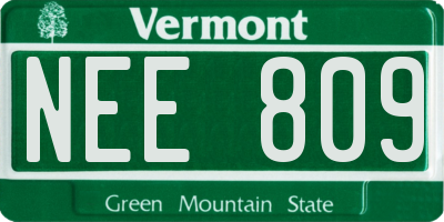 VT license plate NEE809