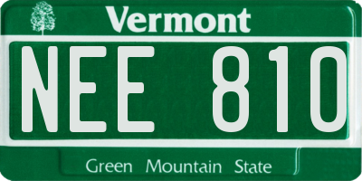 VT license plate NEE810