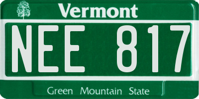 VT license plate NEE817