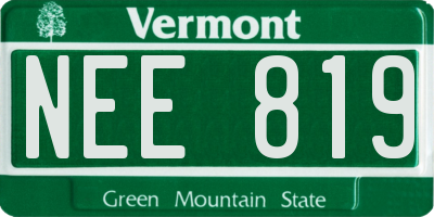 VT license plate NEE819