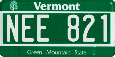 VT license plate NEE821