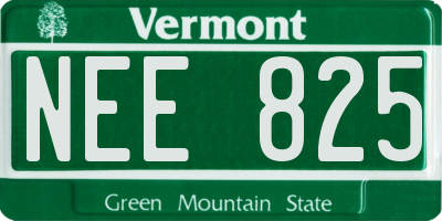 VT license plate NEE825