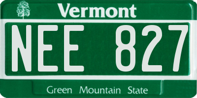 VT license plate NEE827
