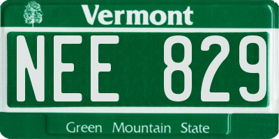 VT license plate NEE829