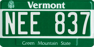 VT license plate NEE837