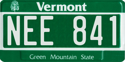 VT license plate NEE841