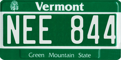 VT license plate NEE844