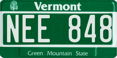 VT license plate NEE848