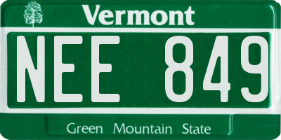VT license plate NEE849