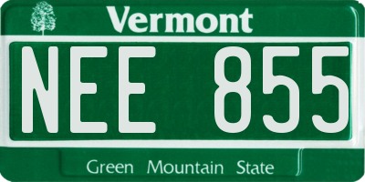 VT license plate NEE855
