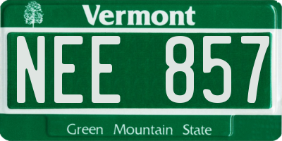 VT license plate NEE857