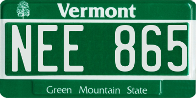 VT license plate NEE865