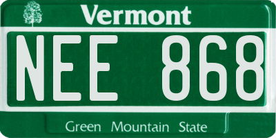 VT license plate NEE868