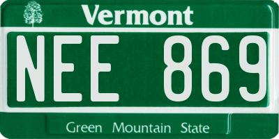 VT license plate NEE869