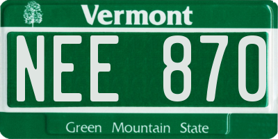 VT license plate NEE870