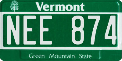 VT license plate NEE874