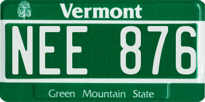 VT license plate NEE876
