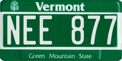 VT license plate NEE877