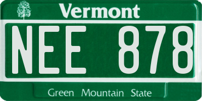 VT license plate NEE878