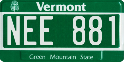 VT license plate NEE881