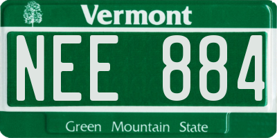 VT license plate NEE884