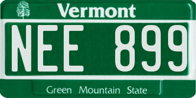 VT license plate NEE899
