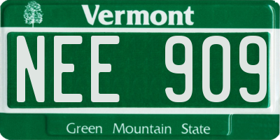 VT license plate NEE909