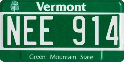 VT license plate NEE914