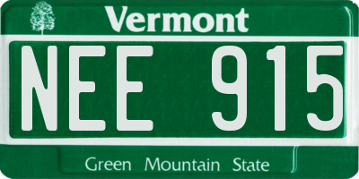 VT license plate NEE915