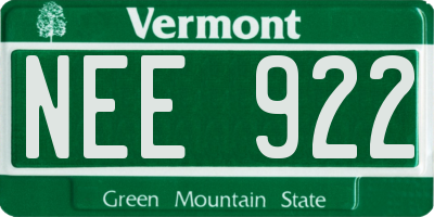 VT license plate NEE922