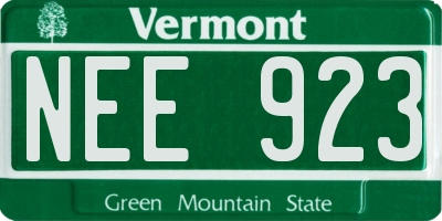 VT license plate NEE923