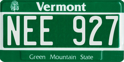 VT license plate NEE927