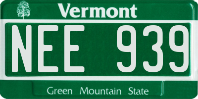 VT license plate NEE939