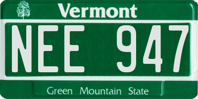 VT license plate NEE947