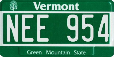 VT license plate NEE954