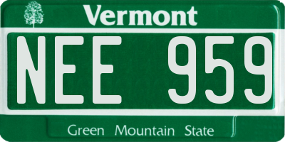 VT license plate NEE959