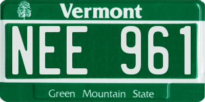 VT license plate NEE961