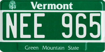 VT license plate NEE965