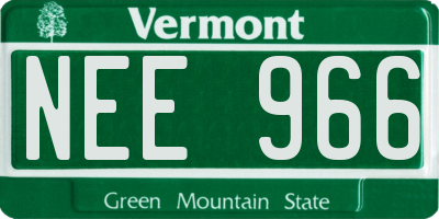 VT license plate NEE966