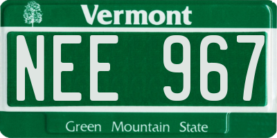 VT license plate NEE967